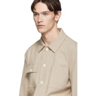 Maison Kitsune Beige Plain Seersucker Worker Jacket