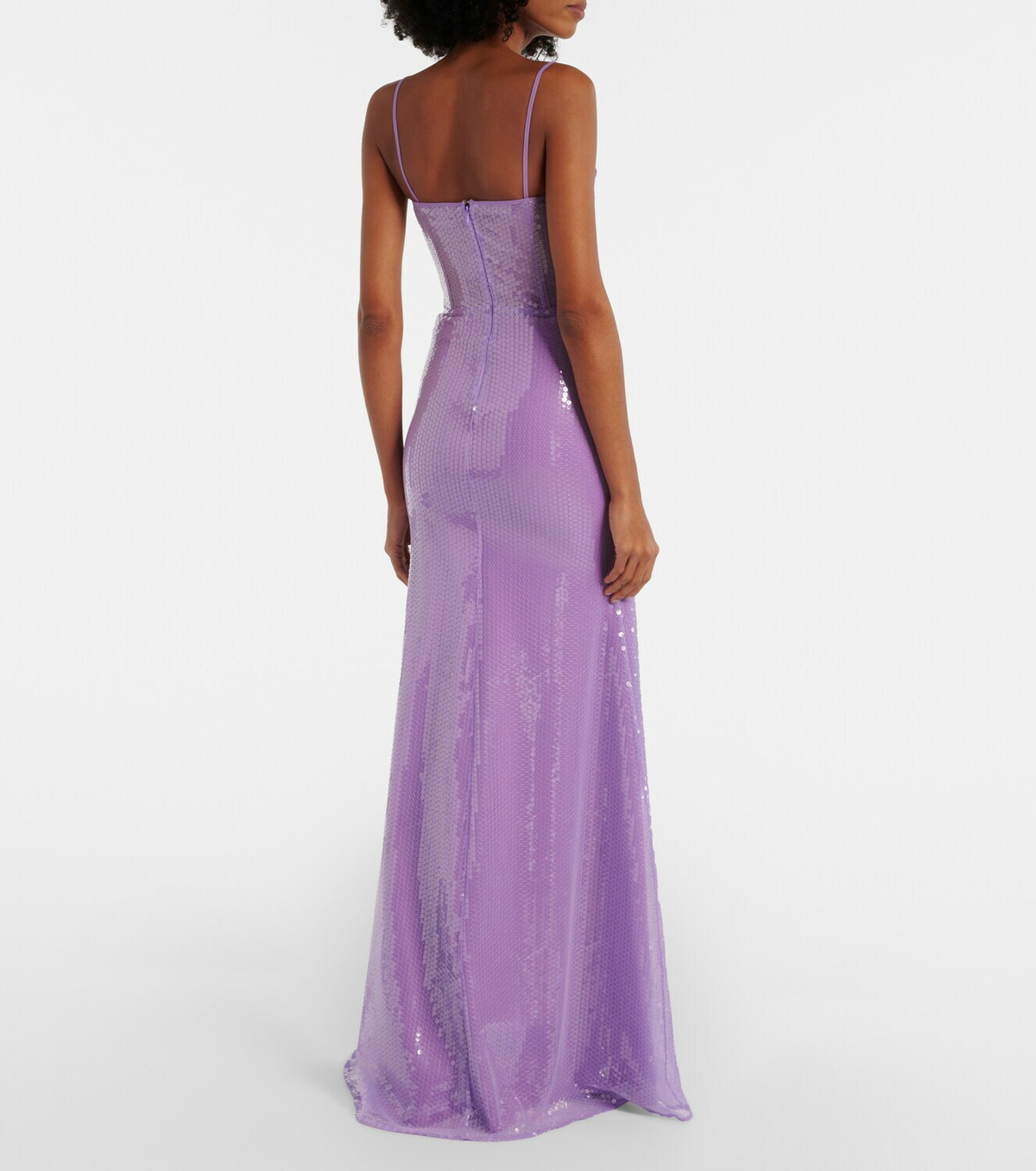 David Koma Sequined corset gown