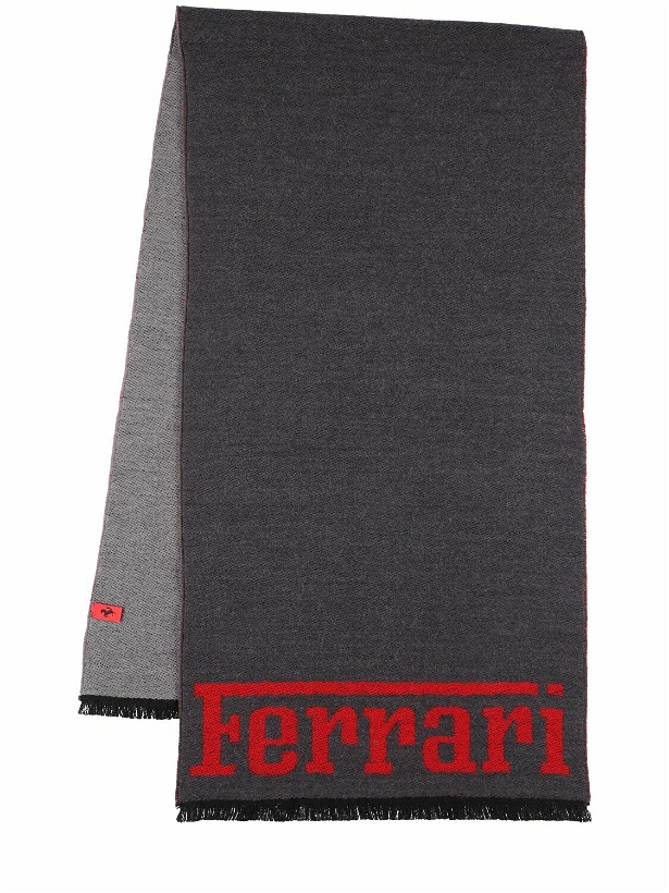 Photo: FERRARI - Logo Wool Scarf W/fringe