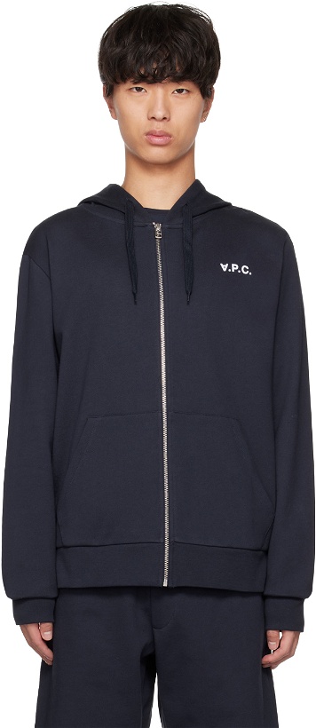 Photo: A.P.C. Navy Quentin Hoodie