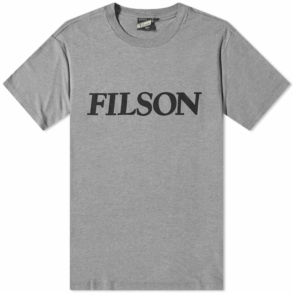 Photo: Filson Men's Logo Buckshot T-Shirt in Grey
