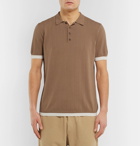 Incotex - Contrast-Tipped Cotton Polo Shirt - Men - Brown