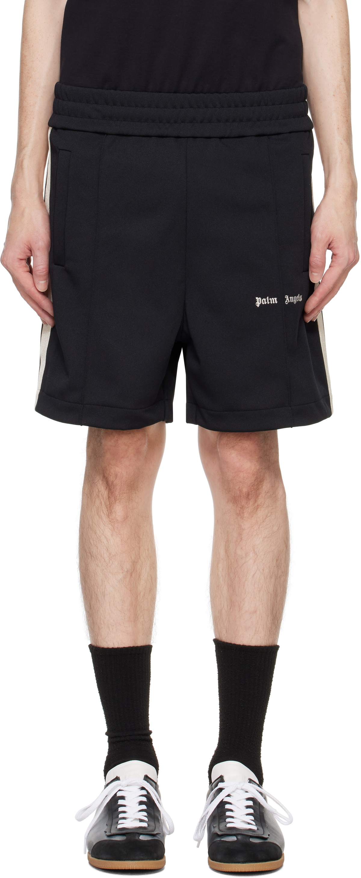 Palm Angels Black Classic Logo Track Shorts Palm Angels