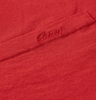 Brioni - Slim-Fit Embroidered Cotton-Jersey Polo Shirt - Men - Tomato red