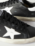 Golden Goose - Superstar Distressed Leather Sneakers - Black