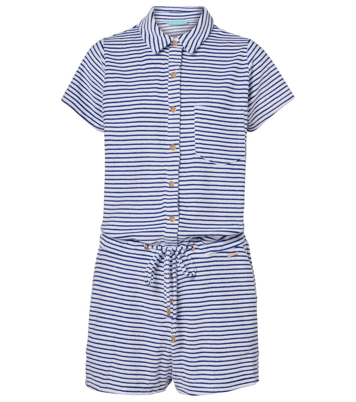 Photo: Melissa Odabash Cheryl striped cotton-blend romper