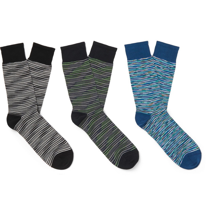 Photo: Missoni - Three-Pack Space-Dyed Cotton-Blend Socks - Multi