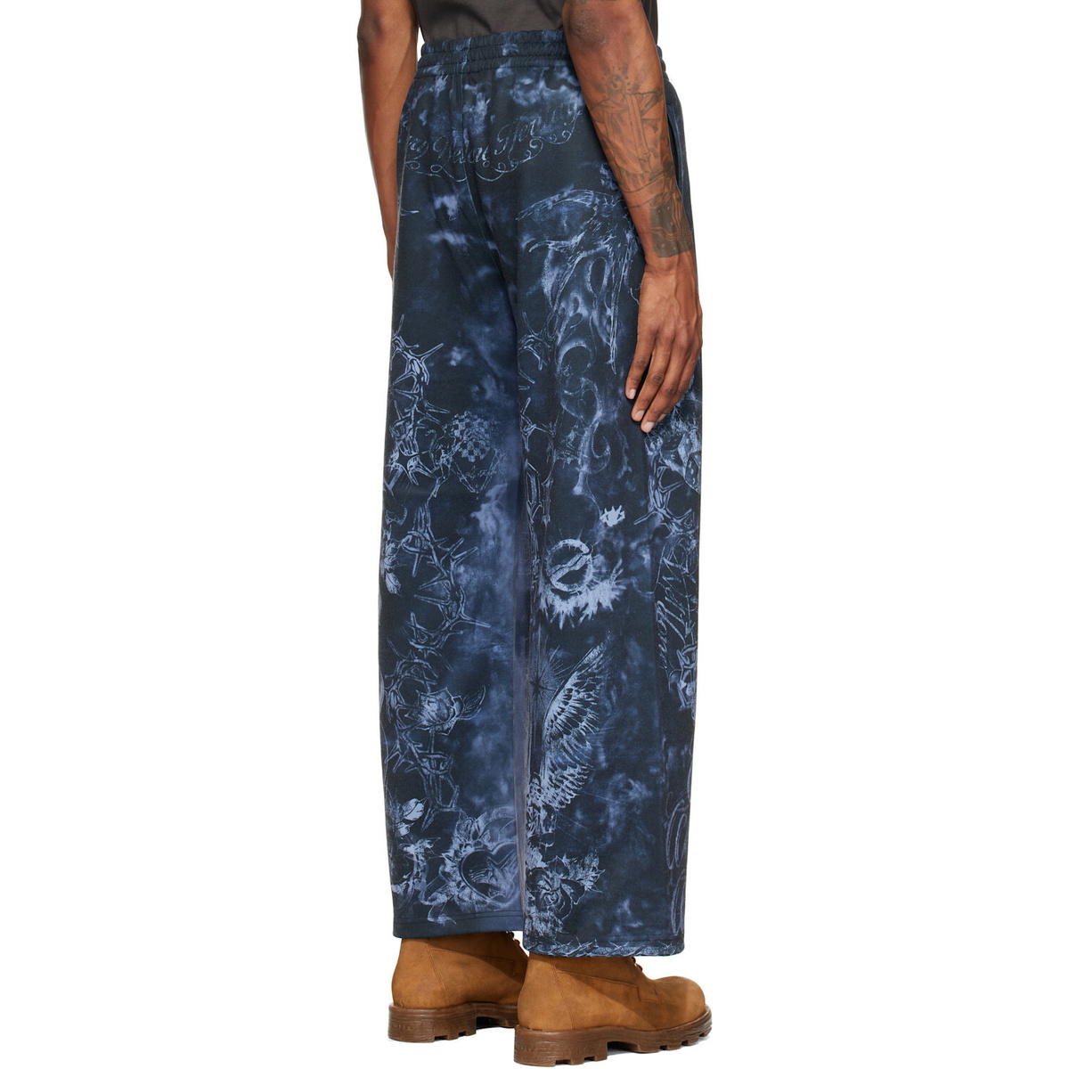 We11done Gray Tattoo Printed Sweatpants