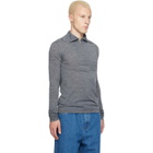 Jil Sander Gray LS Zip Polo