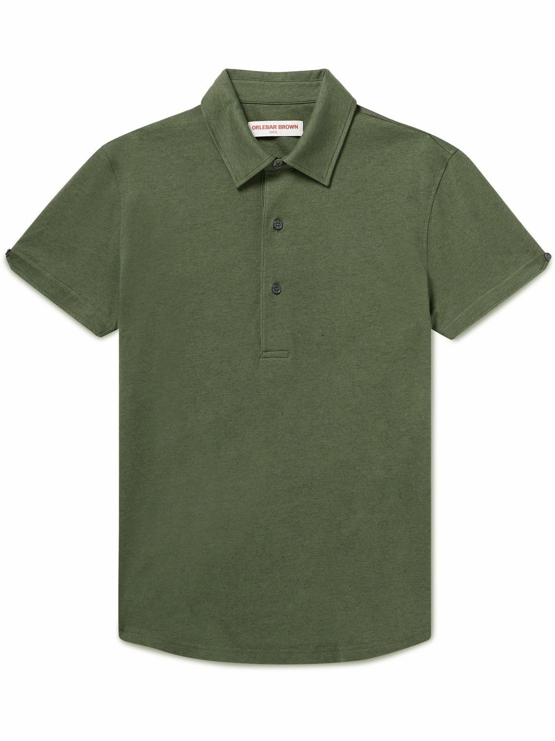 Orlebar Brown - 007 Sebastian Cotton and Silk-Blend Polo Shirt - Green ...