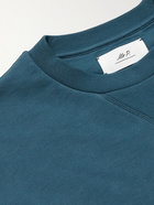 MR P. - Contrast-Tipped Loopback Organic Cotton-Jersey Sweatshirt - Blue