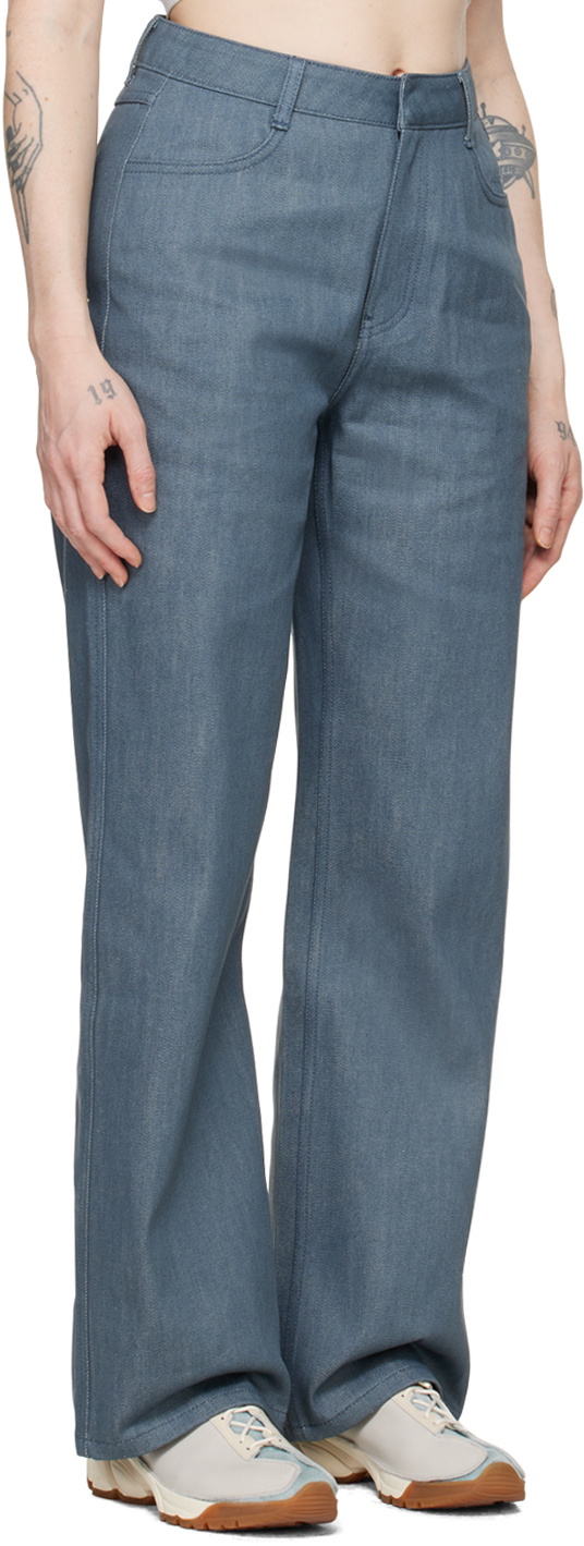 AMOMENTO Blue Straight Jeans