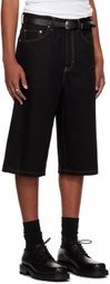 Still Kelly Black Raw Denim 6 Pocket Shorts