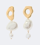 Ysso Delos pearl 24kt gold-plated drop earrings