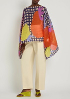 Pleats Please Issey Miyake Printed Pleated Woven Stole - Red - One Size
