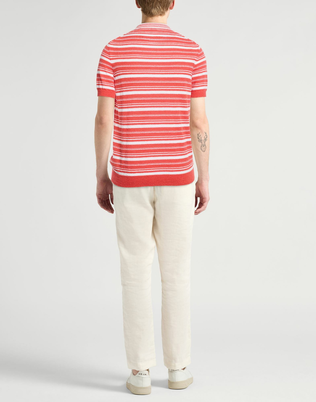 Fedeli Mens Sweater in Tomato red