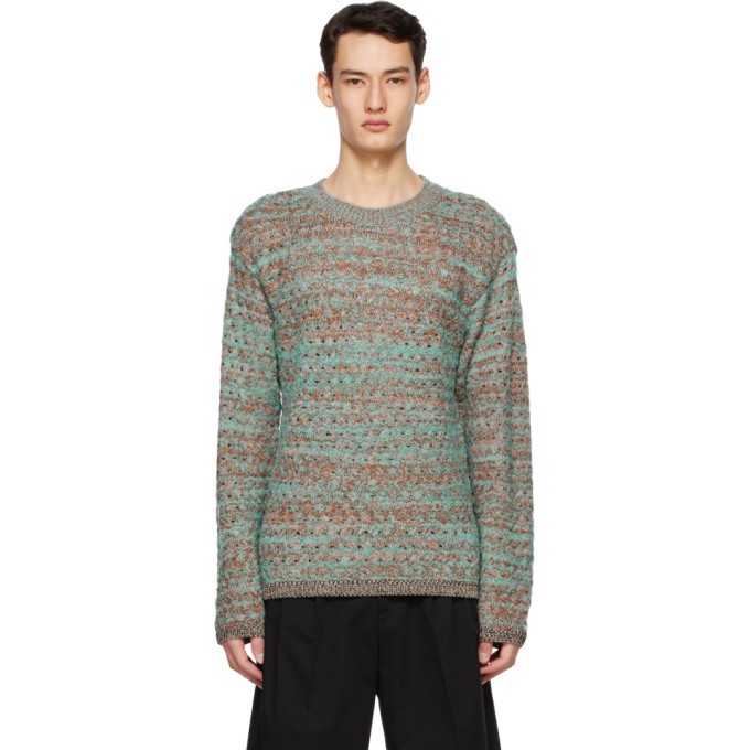 Photo: Andersson Bell Green and Brown Multi Melange Crewneck Sweater
