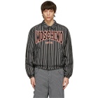 Moschino Black Insulated Pinstripe Windbreaker Jacket