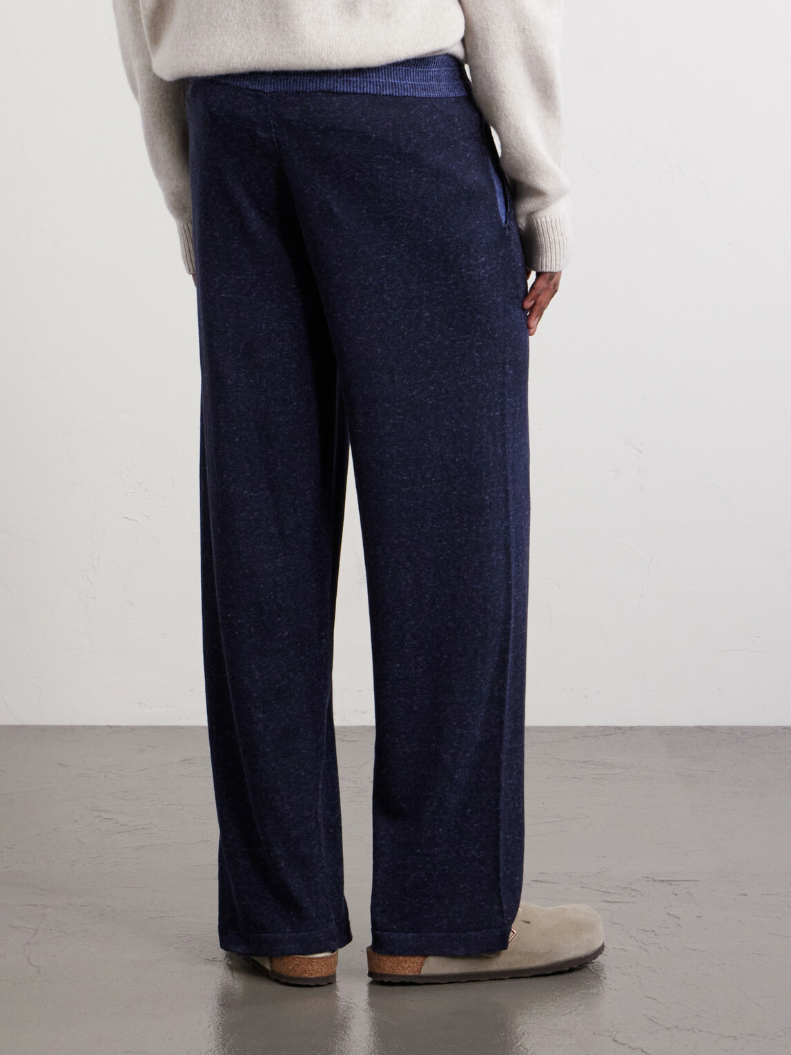 PIACENZA 1733 - Straight-Leg Silk and Linen-Blend Drawstring Sweatpants - Blue
