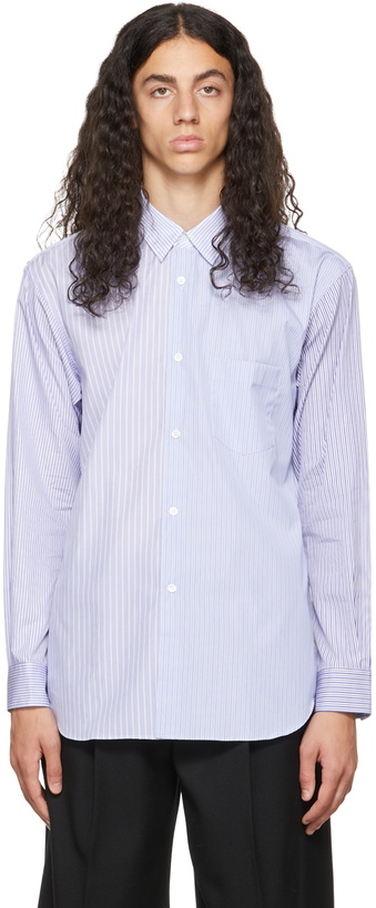 Photo: Comme des Garçons Shirt Blue & White Striped Shirt