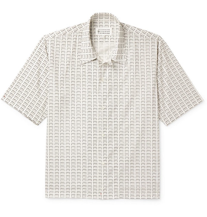 Photo: Maison Margiela - Camp-Collar Printed Cotton Shirt - Off-white