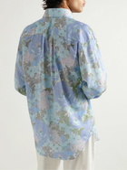 TOM FORD - Button-Down Collar Floral-Print Lyocell-Blend Shirt - Blue