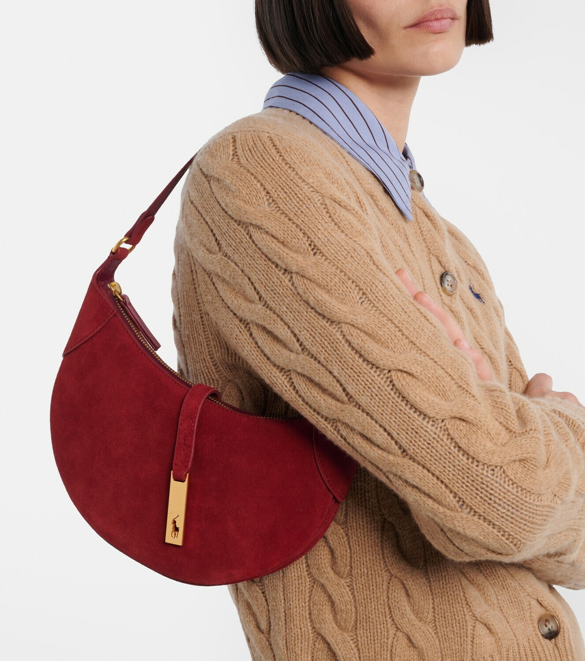 Polo Ralph Lauren Polo ID Mini suede shoulder bag