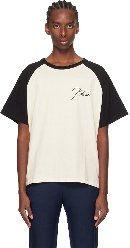 Photo: Rhude Black & Off-White Raglan T-Shirt