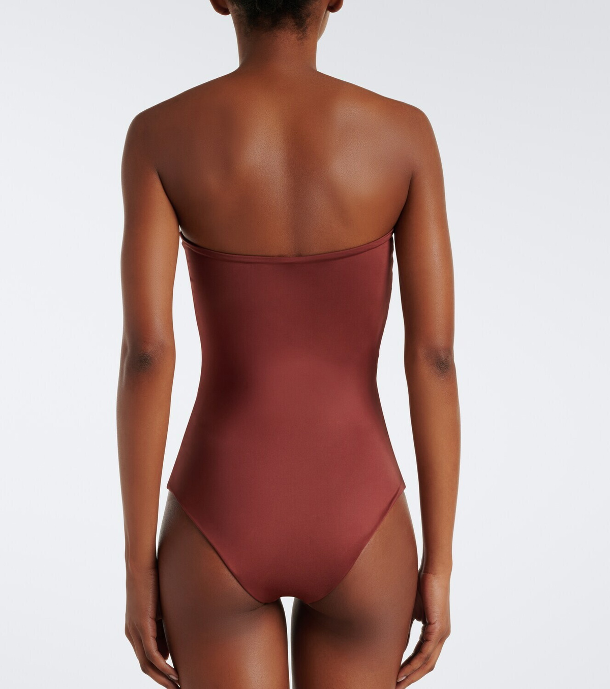 Johanna Ortiz Embroidered strapless swimsuit
