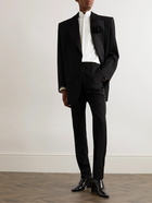 SAINT LAURENT - Grandad-Collar Bib-Front Cotton-Poplin Tuxedo Shirt - White