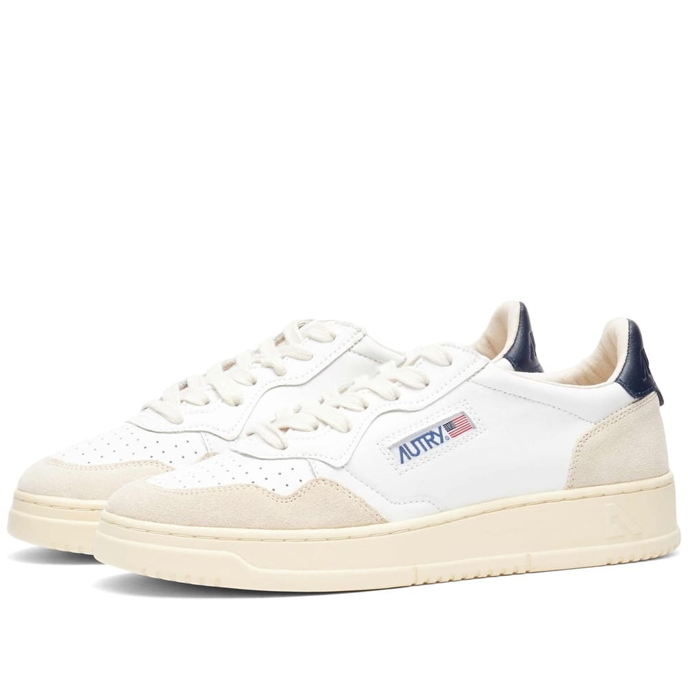 Autry Women's Medalist Low Sneakers in White/Blue Autry