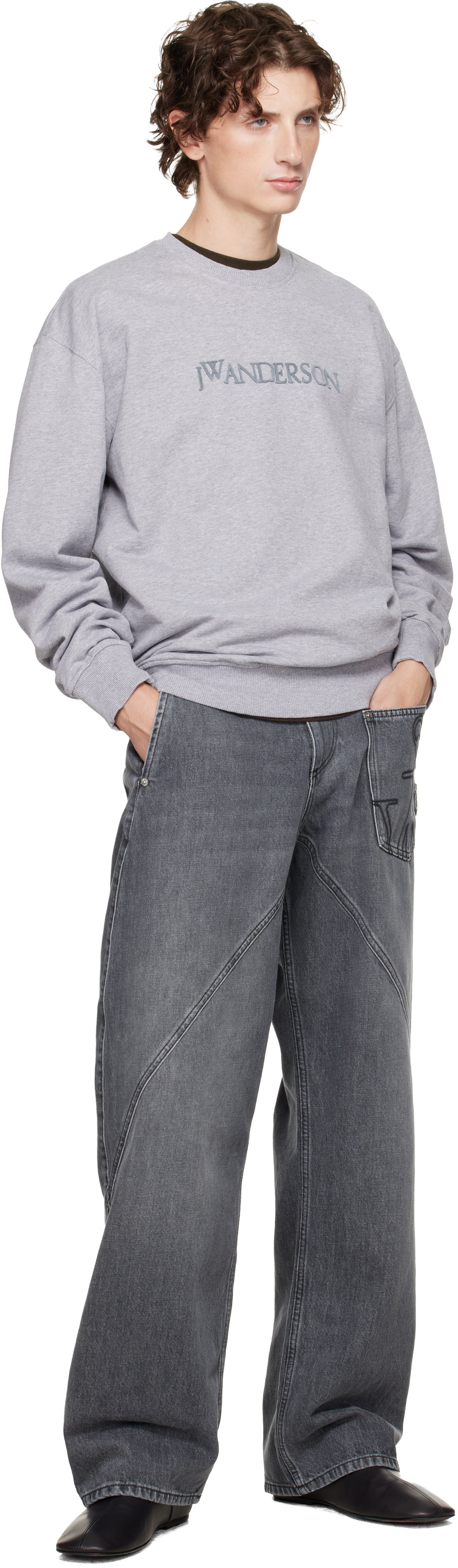 JW Anderson Gray Logo Embroidery Sweatshirt