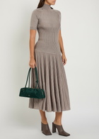 Alaïa Ribbed Wool-blend top Grey