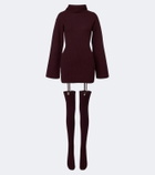 Aya Muse Cursa ribbed-knit wool minidress and tights set