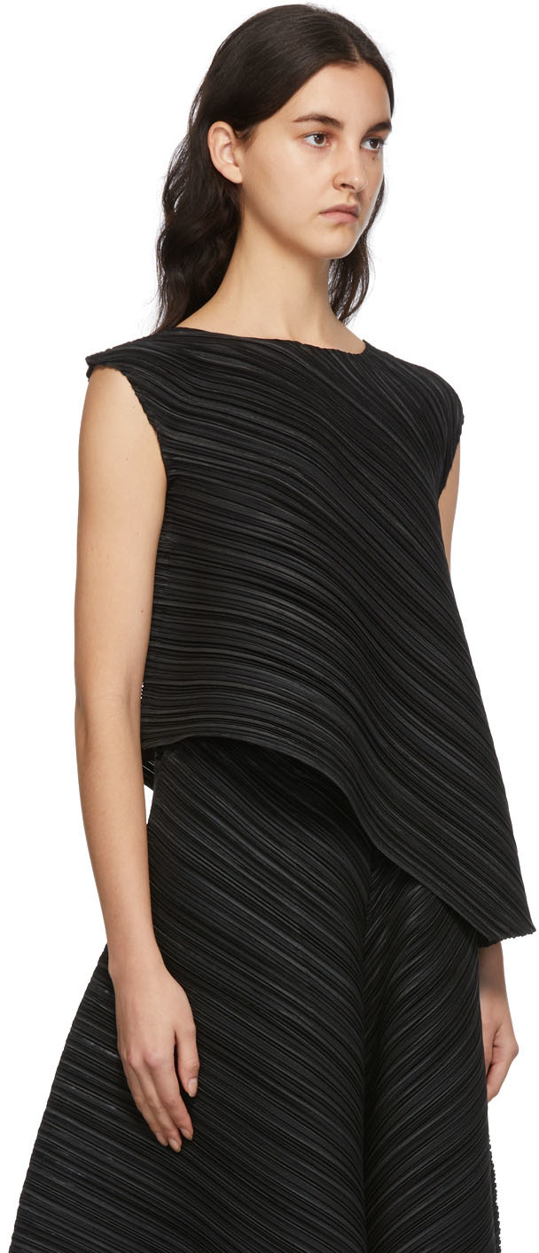 Pleats Please Issey Miyake Black Wrapping Tank Top Pleats Please