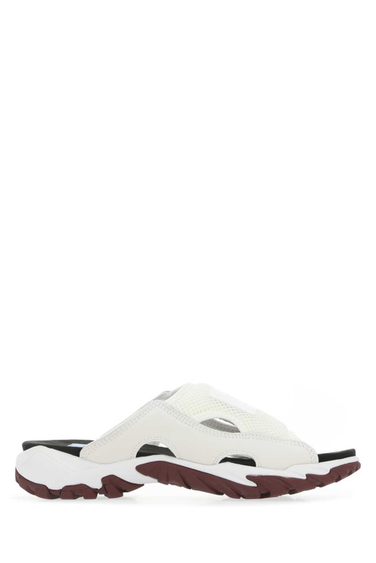 Photo: McQ Alexander McQueen Multicolor Mesh And Synthetic Leather Striae Slippers