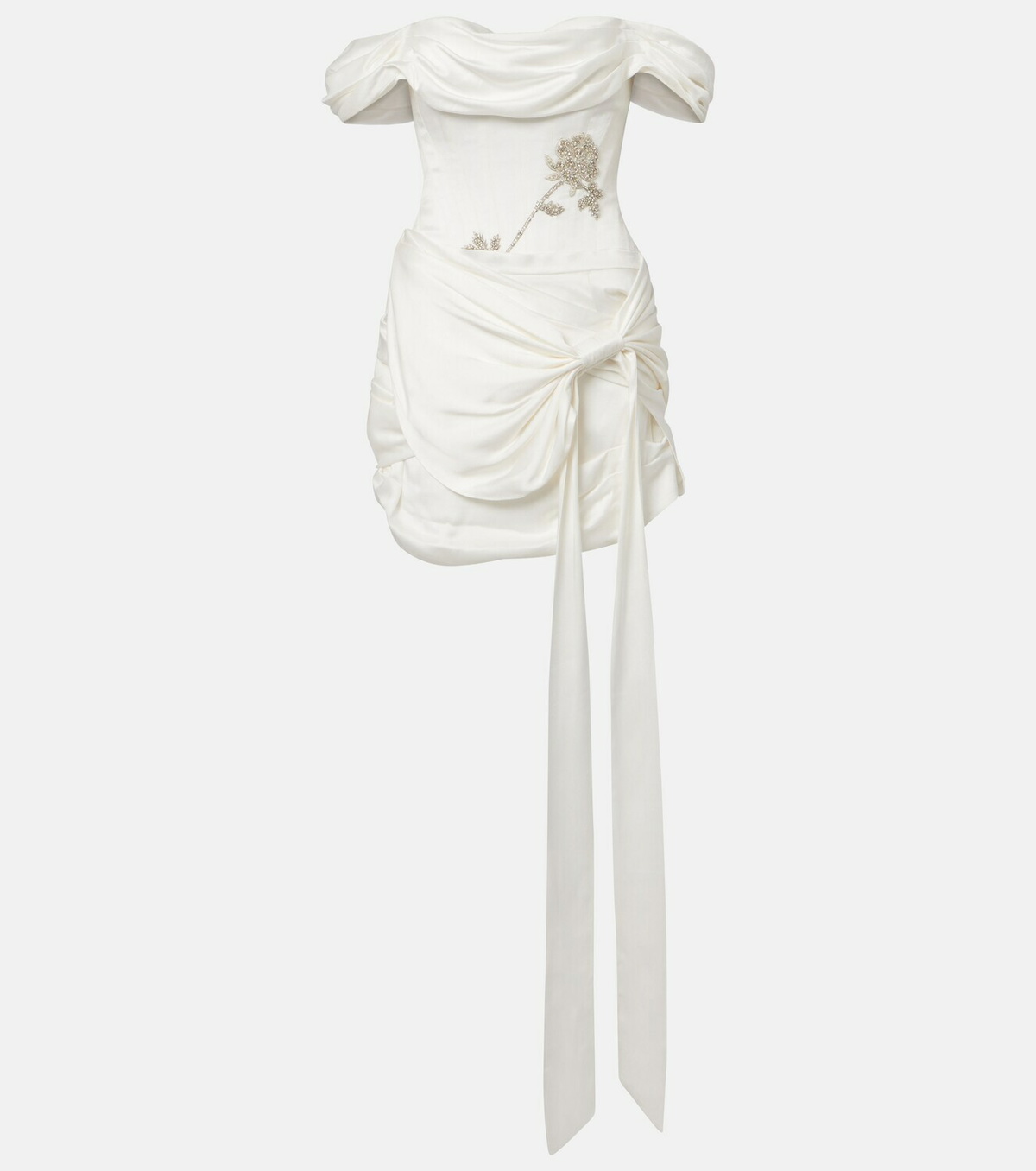Clio Peppiatt Paloma beaded draped minidress