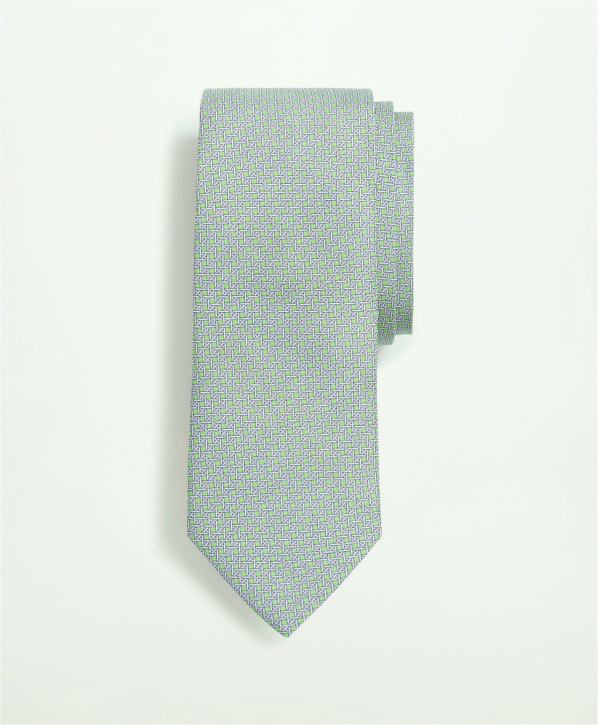 Brooks Brothers Men's Silk Twill Cane Pattern Tie | Green