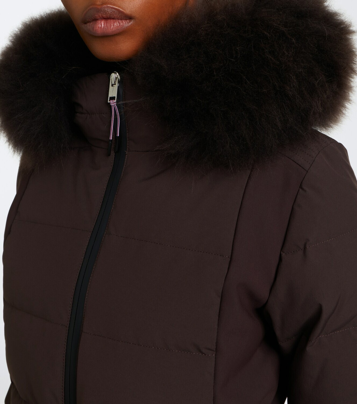 Yves Salomon Belted shearling-trimmed ski jacket
