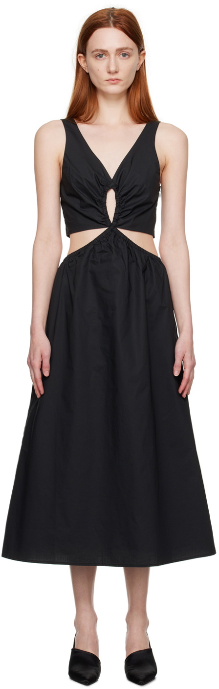 ANINE BING Black Dione Midi Dress ANINE BING