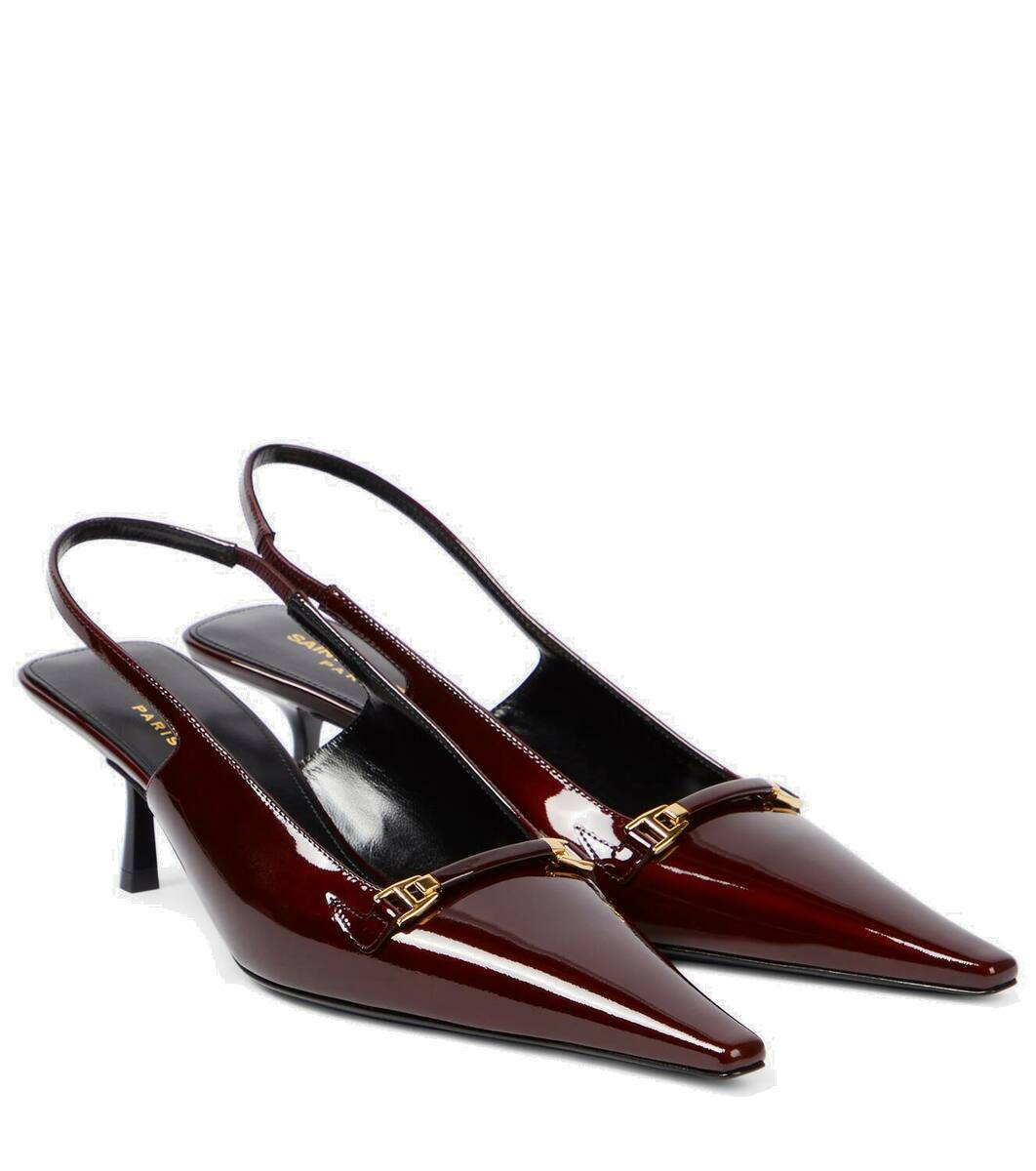 SL CARINE SLINGBACKS PUMP 45 BLACK CALFSKIN