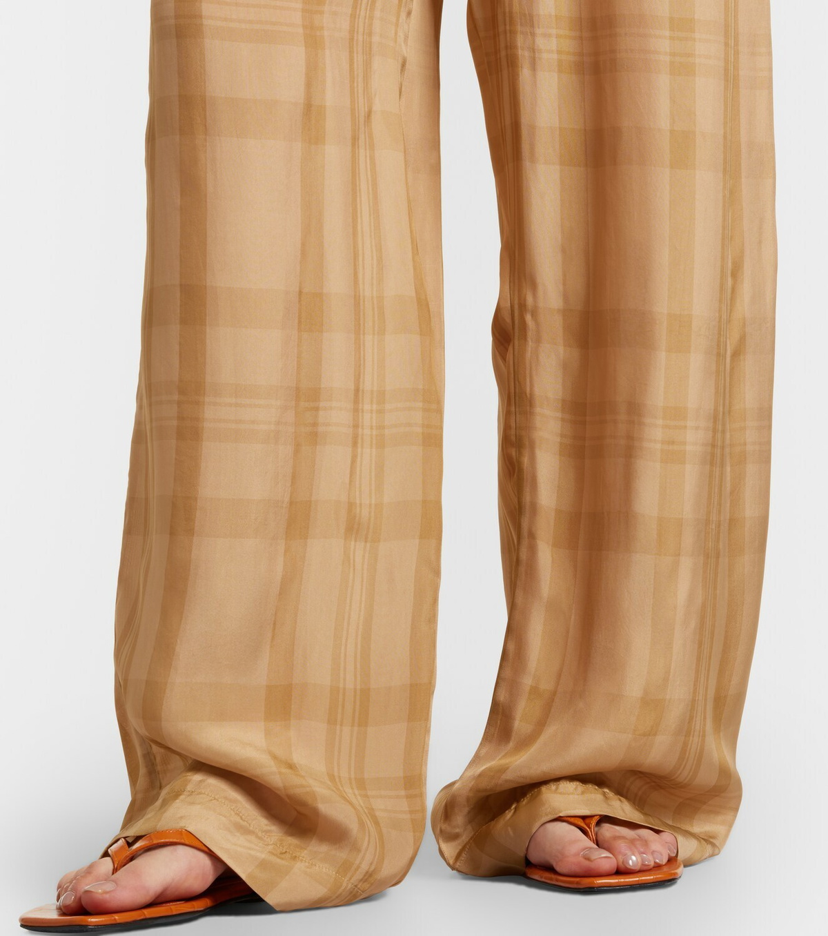 The Frankie Shop Baxter checked twill wide-leg pants