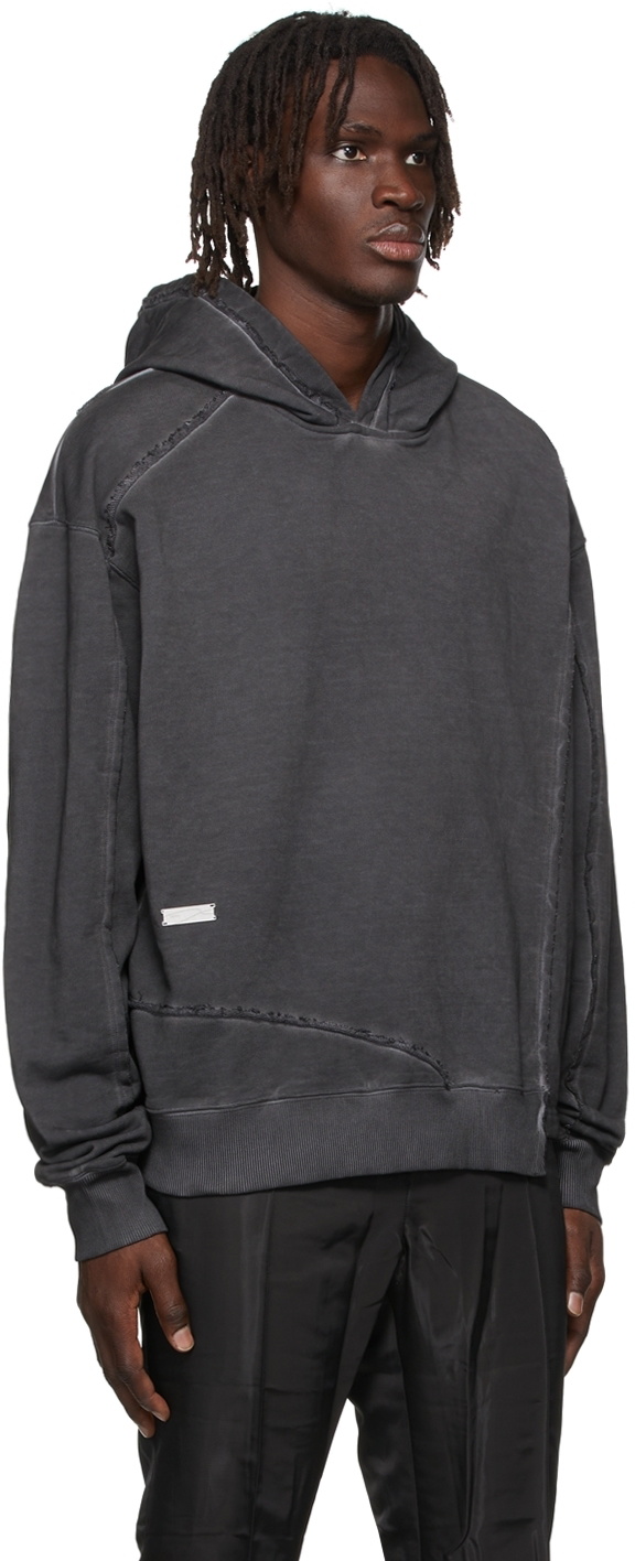 C2H4 Grey Coherence Distressed Hoodie C2H4