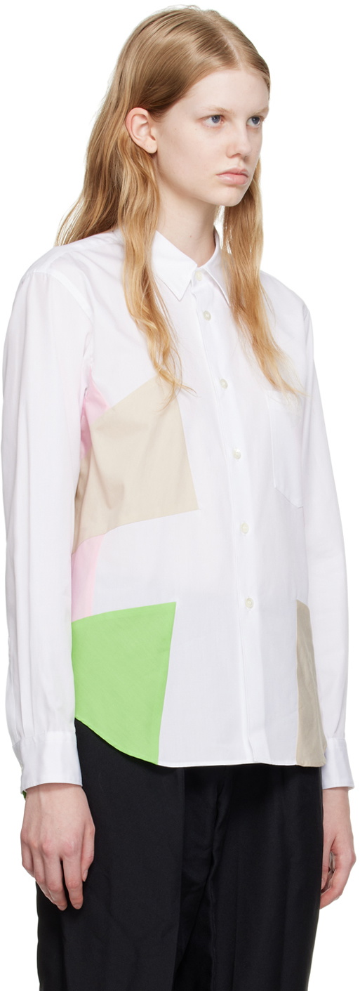 Comme des Garçons Homme Plus White Paneled Shirt