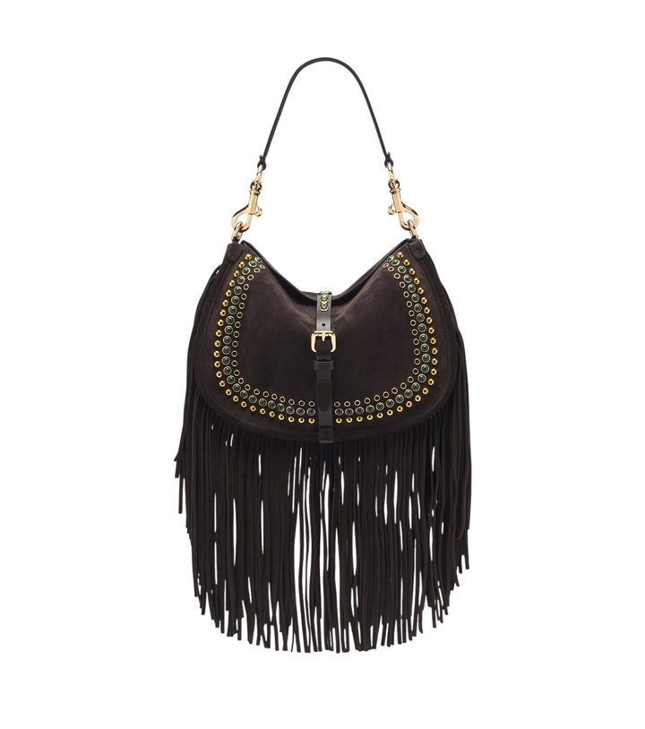 Photo: Etro Pony Medium studded suede shoulder bag