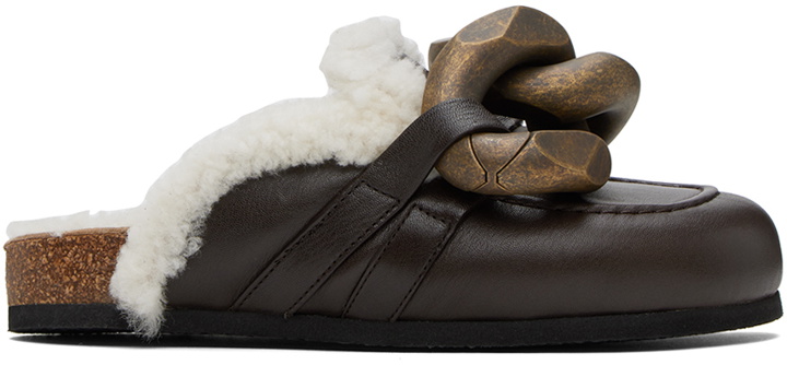 Photo: JW Anderson Brown Chain Shearling Mules