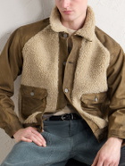 RRL - Fleece-Trimmed Denim Jacket - Brown