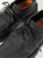 Yuketen - Fringed Full-Grain Leather Kiltie Boat Shoes - Black