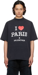 Balenciaga Black 'I Love Paris & Balenciaga' Medium Fit T-shirt