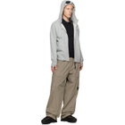 C.P. Company Gray Diagonal Raised Fleece Goggle Hoodie